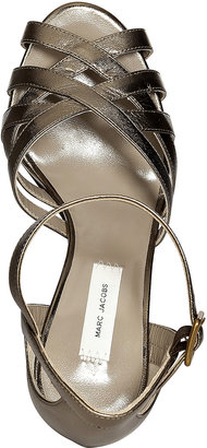 Marc Jacobs Leather Sandals with Flared Heel