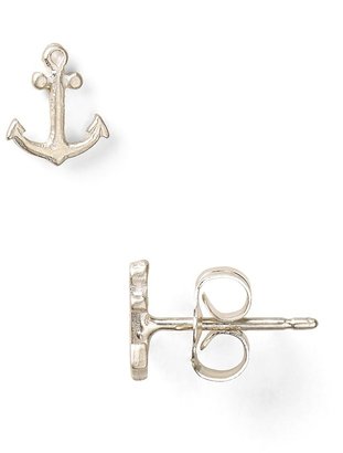 Dogeared Little Things Mini Silver Anchor Earrings