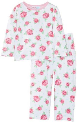 Mini ZZZ minizzz Girl's Vintage Rose Long Knit Top/Long Pant Floral Pyjama Set
