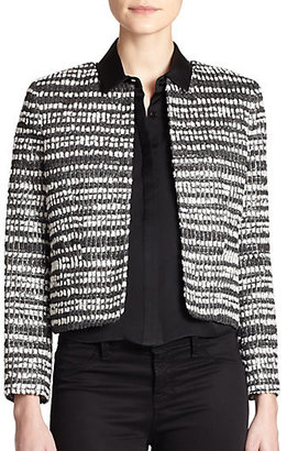Alice + Olivia Kidman Cropped Tweed Jacket