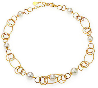Majorica 10MM-12MM White Pearl Open-Link Necklace