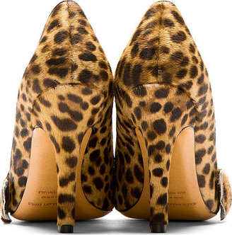 Isabel Marant Beige Leopard Calf-Hair Pumps