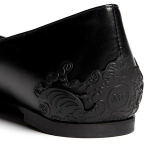 Nobrand Ada edge brocade heel leather flats