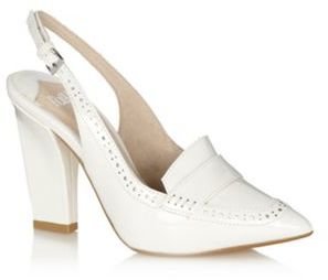 Faith White punched sling back high shoes