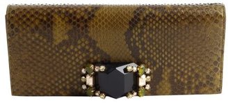 Gucci olive and moss python 'Broadway' evening clutch