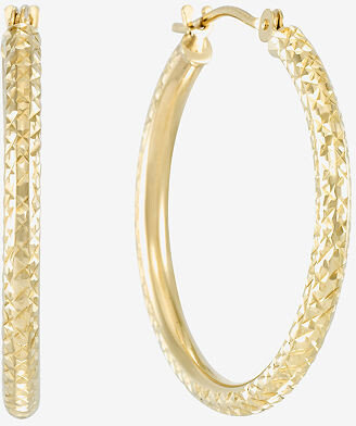 Fine Jewelry 10K Gold Diamond-Cut Hoop Earrings
