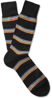 Paul Smith Striped Mercerised Cotton-Blend Socks