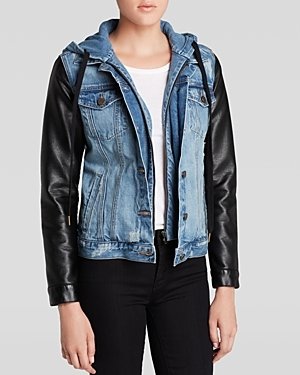 Blank NYC Jacket - Denim and Faux Leather