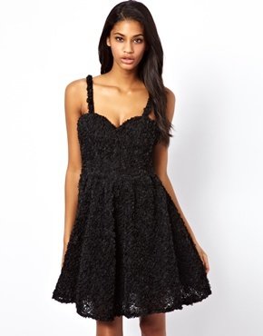 Rare Textured Prom Dress - black