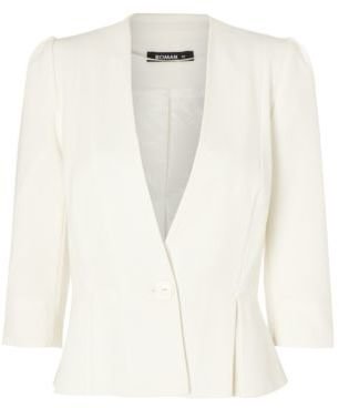 Roman Originals - Peplum Jacket Bolero Blazer Wedding Occasion Wear Ladies White