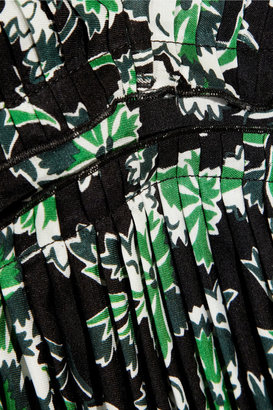 Marni Printed plissé-silk top