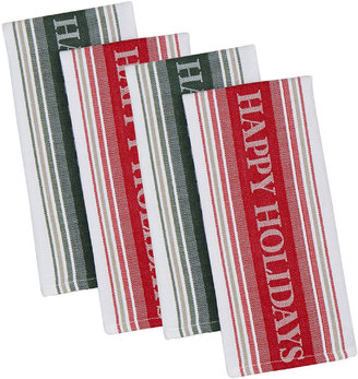 Asstd National Brand Happy Holidays Set of 4 Kitchen Towels