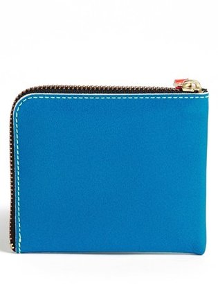 Comme des Garcons Men's 'Super Fluo' Half Zip French Wallet - Blue