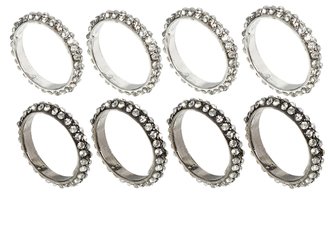 ASOS Pack of 8 Set Stone Rings - Clear