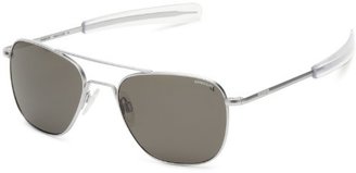 Randolph Aviator AF54668-PC Square Sunglasses,Matte Chrome,55 mm