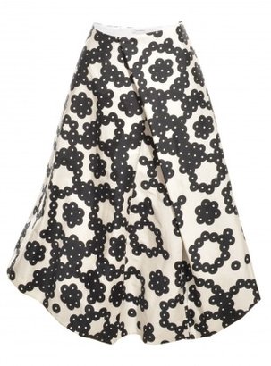 Young British Designers Sequin Print Black & White Fold Midi Skirt by J.W.Anderson
