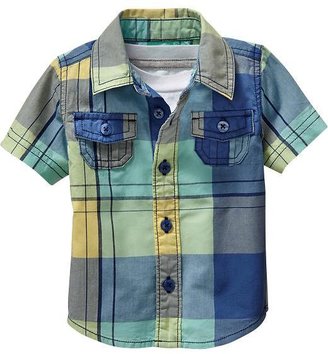 Old Navy Short-Sleeved Plaid Shirts for Baby