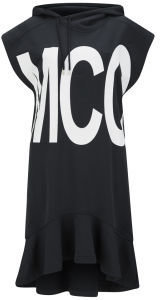 McQ Women's Hooded Oversized Sweatshirt Dress Black