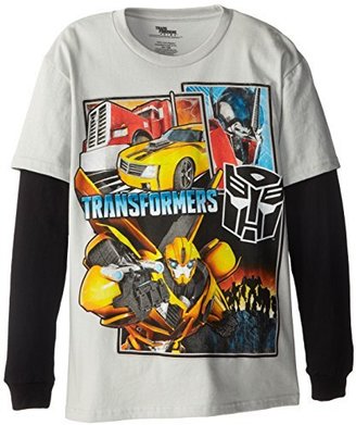 Transformers Big Boys' Prime Long Sleeve Two-Fer Tee