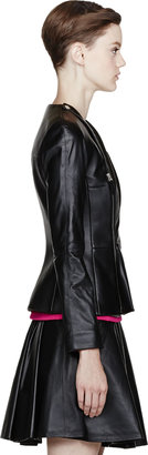 Hussein Chalayan Black Buffed Leather ShiftJacket