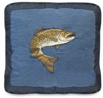 Donna Sharp Denim Square Fish Throw Pillow