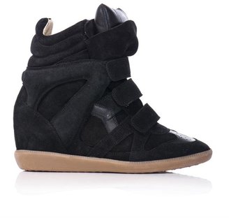 Isabel Marant Bekett suede and leather wedge trainers