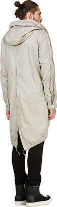 Nude:mm Grey Zipped Military Coat