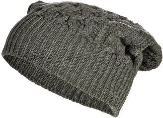 Closed Wool-Cashmere Cable Knit Hat