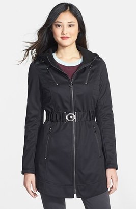 Laundry by Shelli Segal Belted Hooded Soft Shell Jacket (Regular & Petite)