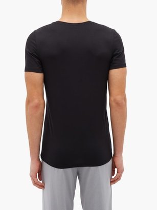 Hanro Crew-neck Stretch-cotton Jersey T-shirt - Black
