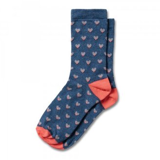 Oliver Bonas Blue Heart Socks