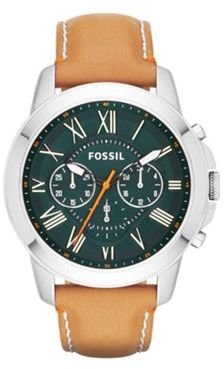 Fossil Grant chronograph tan leather watch