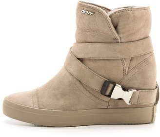 DKNY Catherine Shearling Wedge Booties