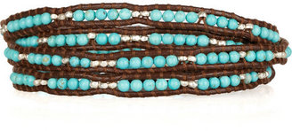 Chan Luu Turquoise and leather five-wrap bracelet