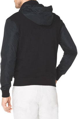 Michael Kors Fleece/Nylon Zip Hooded Jacket