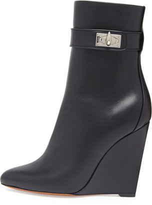 Givenchy Shark Lock Wedge Ankle Boot, Black