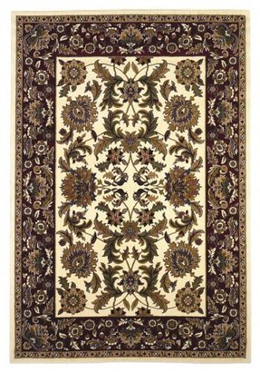 Cambridge Silversmiths KAS Rugs 7303 Kashan Area Rug, 9-Feet 10-Inch by 13-Feet 2-Inch, Ivory/Red