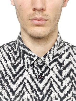 Kris Van Assche Zigzag Printed Cotton Poplin Shirt