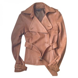 Theory Brown Leather Trench coat