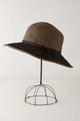 Anthropologie Crocheted Trim Sun Hat