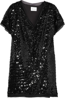 Milly Eva sequined stretch-knit dress