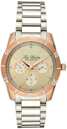 Ted Baker Brushed Rose Gold and Silver Strap Ladies Watch