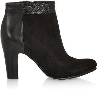Sam Edelman Shay suede, leather and faux snake ankle boots