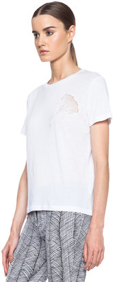 Christopher Kane Flower Motif Cotton-Blend T-Shirt in White
