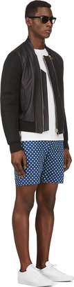 Marc by Marc Jacobs Blue Floral Print Chambray Shorts