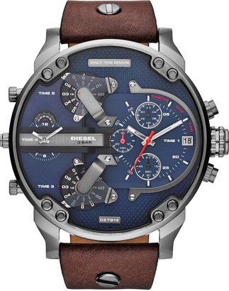 Diesel Men's 57mm Mr. Daddy 2.0 Quartz Stainless Steel and Leather Chronograph Watch