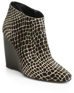 Pierre Hardy Animal-Print Calf Hair Wedge Ankle Boots