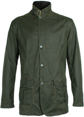 Barbour Lutz Olive Green Waxed Jacket