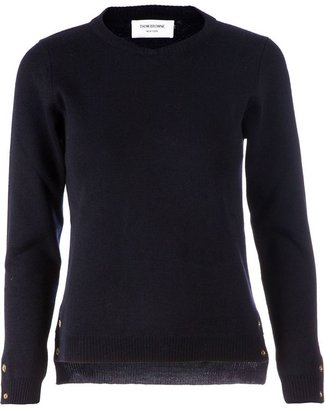 Thom Browne snap detail crew neck sweater