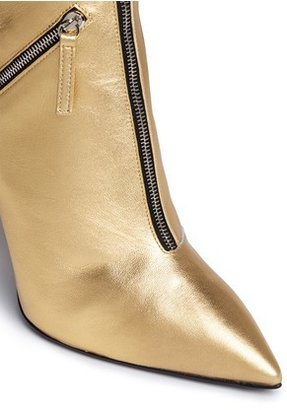 Nobrand 'Yvette' metallic leather zip boots